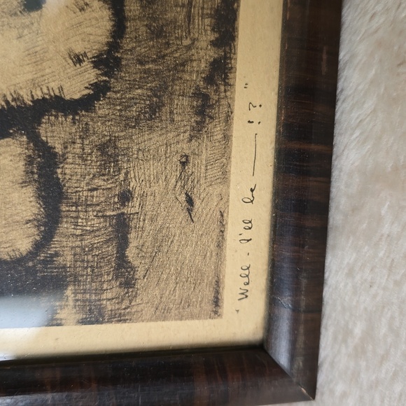 Vintage Dog Art Print in Frame, J Knowles Hare, Well I'll Be - Picture 4 of 8